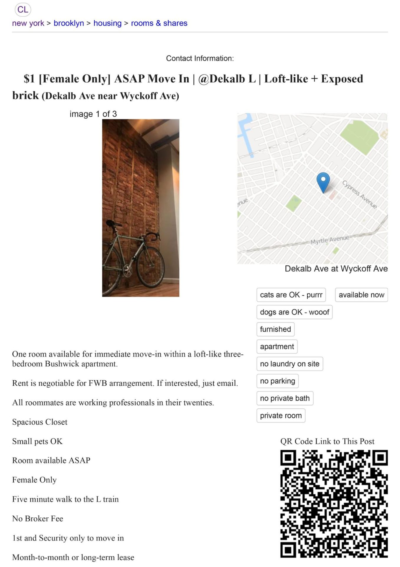 Craigslust: “We’ll Have Sex and You Don’t Need to Pay Much for the Flat”